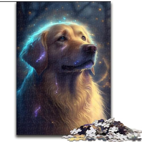1000-teiliges Puzzle für Erwachsene, Traumhafter Golden Retriever, Puzzle, Spiel für Erwachsene, Geschenk, Familien-Interaktives Spiel, Gehirn-Herausforderung, Geschenk (Größe: 50x75cm) von LGSHENG
