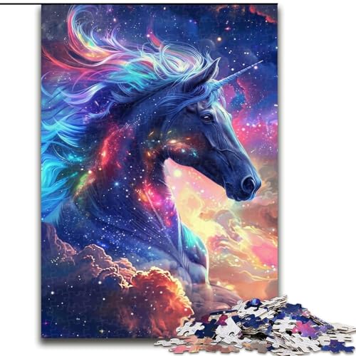 1000-teiliges Puzzle für Erwachsene, Traumhaftes lila Pferde-Puzzle, anspruchsvolles Denkspiel für Teenager, Spaß für den Familienspieleabend (Größe: 26x38cm) von LGSHENG