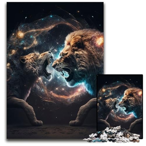 1000-teiliges Puzzle für Erwachsene, Universal Lion Fury, Holzpuzzle, hochschwieriges Denkspiel für Jugendliche, 50x75cm 1000-teiliges Puzzle für Erwachsene, Universal Lion Fury, Holzpuzzle, hochschwieriges Denkspiel für Jugendliche, 50x75cm von LGSHENG