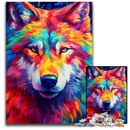 1000-teiliges Puzzle für Erwachsene, Wolf, Bunte Holzpuzzles, schwieriges Denkspiel für Jugendliche, 50x75cm 1000-teiliges Puzzle für Erwachsene, Wolf, Bunte Holzpuzzles, schwieriges Denkspiel für Jugendliche, 50x75cm von LGSHENG
