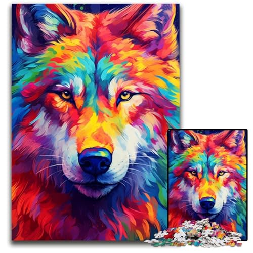 1000-teiliges Puzzle für Erwachsene, Wolf, Bunte Puzzles für Erwachsene, Denkspiel für Teenager, 26x38cm 1000-teiliges Puzzle für Erwachsene, Wolf, Bunte Puzzles für Erwachsene, Denkspiel für Teenager, 26x38cm von LGSHENG