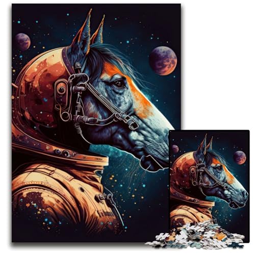 1000-teiliges Puzzle für Erwachsene, Zebra-Astronauten-Puzzle für Erwachsene, perfekt für Halloween, Weihnachten, Geburtstagsgeschenk, 50x75cm von LGSHENG