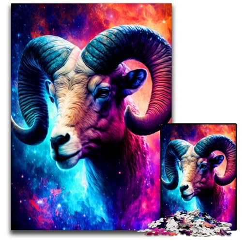 1000-teiliges Puzzle für Erwachsene, Ziegen-Puzzle für Erwachsene, perfekt für Halloween, Weihnachten, Geburtstagsgeschenk, 26x38cm von LGSHENG