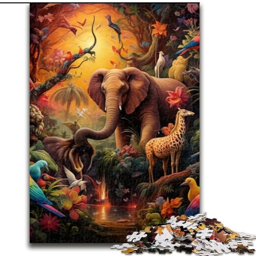 1000-teiliges Puzzle für Erwachsene, afrikanische Tiere, anspruchsvolles Denkspiel für Teenager, Spaß für den Familienspieleabend (Größe: 26x38cm) von LGSHENG