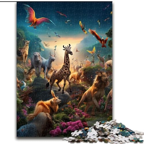 1000-teiliges Puzzle für Erwachsene, afrikanische Tiere, pädagogisches Denkspiel, künstlerische Heim- und Bürodekoration, ab 14 Jahren (Größe: 26x38cm) von LGSHENG