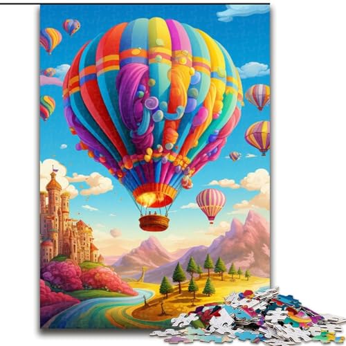1000-teiliges Puzzle für Erwachsene, buntes Heißluftballon-Puzzle, anspruchsvolles Denkspiel für Teenager, Spaß für den Familienspieleabend (Größe: 50x75cm) von LGSHENG