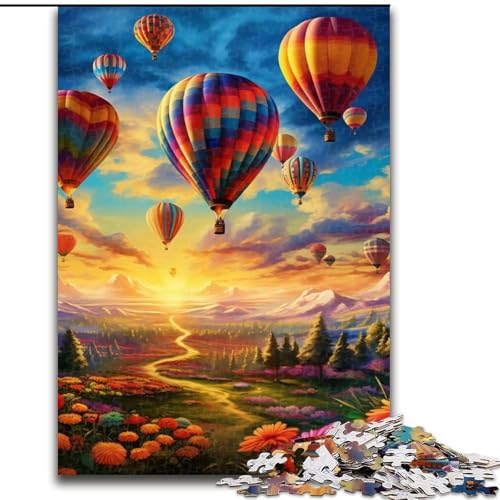 1000-teiliges Puzzle für Erwachsene, buntes Heißluftballon-Puzzle, anspruchsvolles Denkspiel für Teenager, Spaß für den Spieleabend mit der Familie (Größe: 50x75cm) von LGSHENG