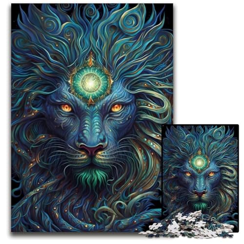 1000-teiliges Puzzle für Erwachsene, buntes Löwen-Puzzle für Erwachsene, perfekt für Halloween, Weihnachten, Geburtstagsgeschenk, 26x38cm von LGSHENG