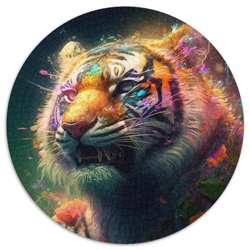 1000-teiliges Puzzle für Erwachsene, farbenfroher Kunsttiger, unmögliches Puzzle für Erwachsene, Denksportaufgabe, Spiel für Erwachsene, interaktive Familienaktivität, 67,5 x 67,5 cm 1000-teiliges Puzzle für Erwachsene, farbenfroher Kunsttiger, unmögliches Puzzle für Erwachsene, Denksportaufgabe, Spiel für Erwachsene, interaktive Familienaktivität, 67,5 x 67,5 cm von LGSHENG
