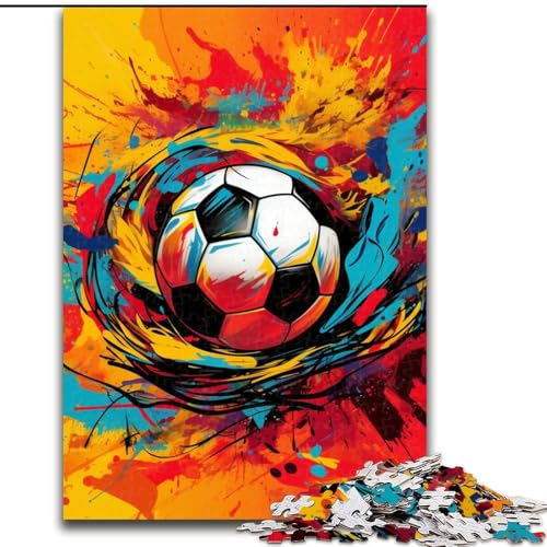 1000-teiliges Puzzle für Erwachsene, farbenfrohes Fußball-Sport-Puzzle, Teenager, Paare und Freunde zum Geburtstag, zu Weihnachten (Größe: 26x38cm) von LGSHENG