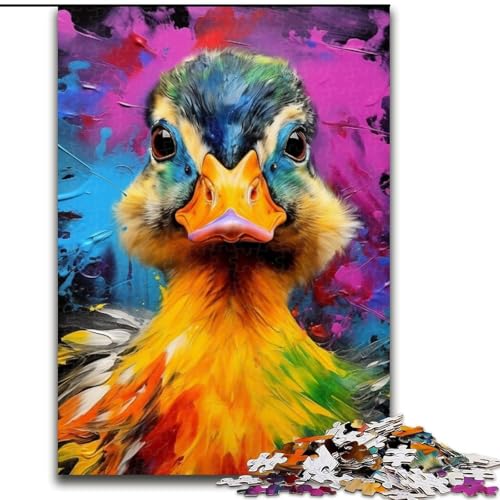 1000-teiliges Puzzle für Erwachsene, farbenfrohes Kunst-Enten-Puzzle, anspruchsvolles Denkspiel für Teenager, Spaß für den Familienspieleabend (Größe: 50x75cm) von LGSHENG