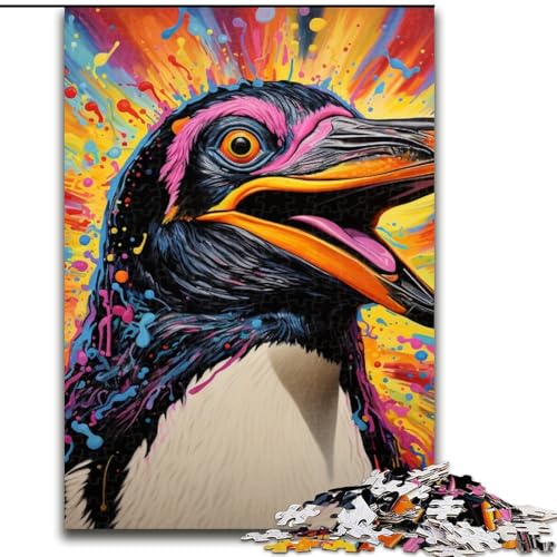 1000-teiliges Puzzle für Erwachsene, farbenfrohes Pinguin-Puzzle, pädagogisches Denkspiel, künstlerische Heim- und Bürodekoration, ab 14 Jahren (Größe: 50x75cm) von LGSHENG
