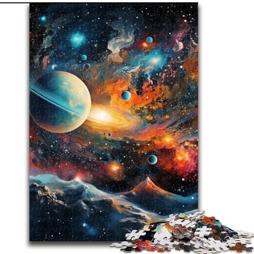 1000-teiliges Puzzle für Erwachsene, farbenfrohes Universum-Puzzle, Teenager, Paare und Freunde zum Geburtstag, zu Weihnachten (Größe: 26x38cm) von LGSHENG