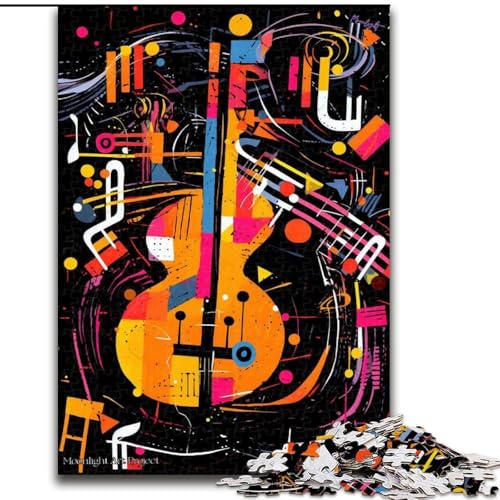 1000-teiliges Puzzle für Erwachsene, farbenfrohes Violinen-Kunst-Puzzle, interaktives Familienspiel, ideal für Teenager, Denksport-Geschenk (Größe: 50x75cm) von LGSHENG