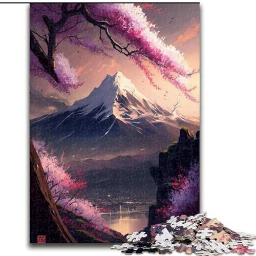 1000-teiliges Puzzle für Erwachsene, japanische Kirschblüten, pädagogisches Denkspiel, künstlerische Heim- und Bürodekoration, ab 14 Jahren (Größe: 50x75cm) von LGSHENG