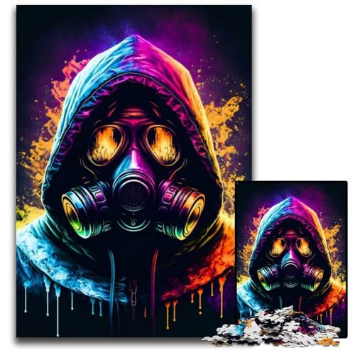 1000-teiliges Puzzle für Erwachsene, maskiertes Puzzle für Erwachsene, perfekt für Halloween, Weihnachten, Geburtstagsgeschenk, 50x75cm von LGSHENG
