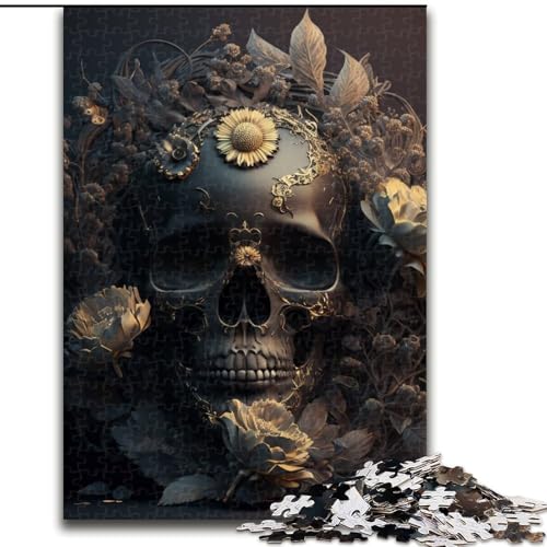 1000-teiliges Puzzle für Erwachsene, schönes Totenkopf-Puzzle, pädagogisches Denkspiel, künstlerische Heim- und Bürodekoration, ab 14 Jahren (Größe: 50x75cm) von LGSHENG