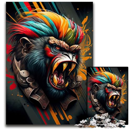 1000-teiliges Puzzle für Erwachsene. Das Wild Monkey Puzzle für Erwachsene. Perfekt für Halloween, Weihnachten, Geburtstagsgeschenk. 50x75cm von LGSHENG