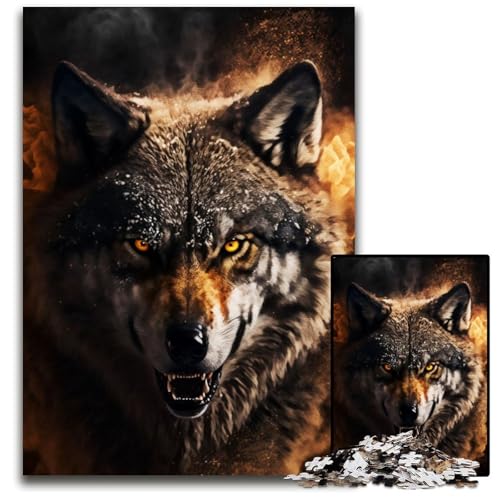 1000-teiliges Puzzle für Erwachsene, Das Wolfsporträt, Puzzles für Erwachsene, Denkspiel für Teenager, 50x75cm 1000-teiliges Puzzle für Erwachsene, Das Wolfsporträt, Puzzles für Erwachsene, Denkspiel für Teenager, 50x75cm von LGSHENG