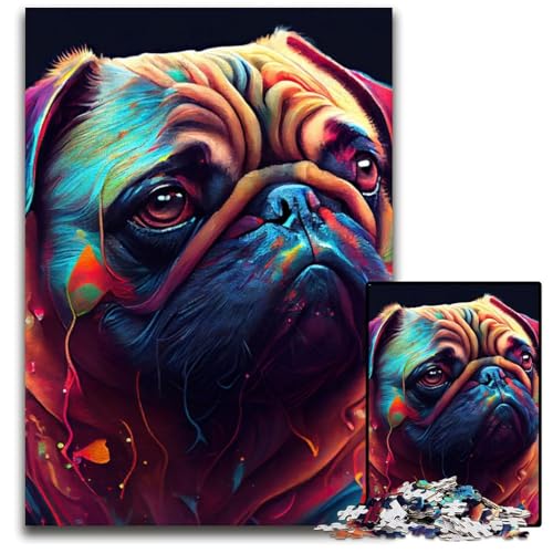 1000-teiliges Puzzle für Erwachsene. Der Treue Hund. Puzzle für Erwachsene. Perfekt für Halloween, Weihnachten, Geburtstagsgeschenk. 26x38cm von LGSHENG