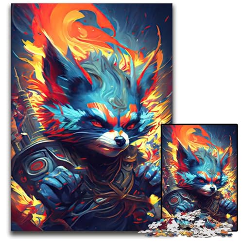 1000-teiliges Puzzle für Erwachsene. Der wütende, mächtige Waschbär. Puzzle für Erwachsene. Perfekt für Halloween, Weihnachten, Geburtstagsgeschenk. 26x38cm von LGSHENG