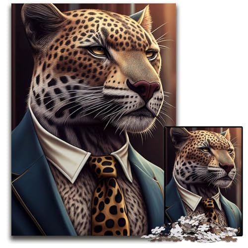 1000-teiliges Puzzle mit Jaguar-Anzug und Tierkleidung, anspruchsvolles Denkspiel für Jugendliche, interaktives Familienspiel, 26x38cm von LGSHENG