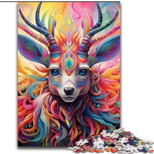 1000-teiliges Puzzle mit Tiermotiv, Elch-Puzzle, perfekt für Teenager, zum Zusammenhalt der Familie, als Denksportaufgabe und als Geschenk zur Heimdekoration zum Selbermachen (Größe: 26x38cm) von LGSHENG