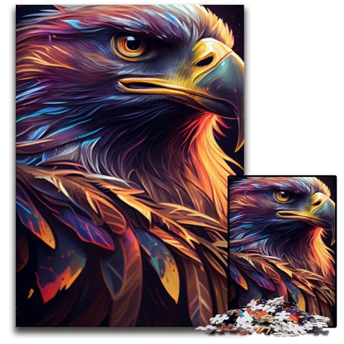 Adler-Puzzle, farbenfroh, für Erwachsene, 1000 Teile, Papppuzzle, anspruchsvolles Denkspiel für Teenager, Spaß für den Spieleabend mit der Familie, 26x38cm von LGSHENG