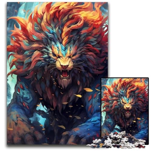 Allmächtiger Löwengott, 1000-teiliges Puzzle, Holzpuzzle für Erwachsene, anspruchsvolles Denkspiel – entspannendes Spielzeug für Teenager, 50x75cm von LGSHENG