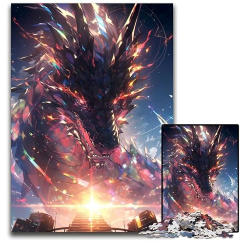 Anime-Drachen-Puzzle für Erwachsene, 1000-teiliges Puzzle für Erwachsene, Familie und Freunde, geeignet für Kinder ab 14 Jahren, 50x75cm von LGSHENG