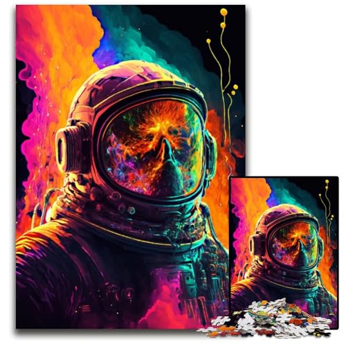 AstroNautical Adventure 1000-Teile-Puzzle-Geschenke Unmögliche Puzzles für Erwachsene Herausforderndes Denkspiel für Teenager, Familienspaß Interaktives Spiel 26X38CM/10,23x14,96 Zoll von LGSHENG