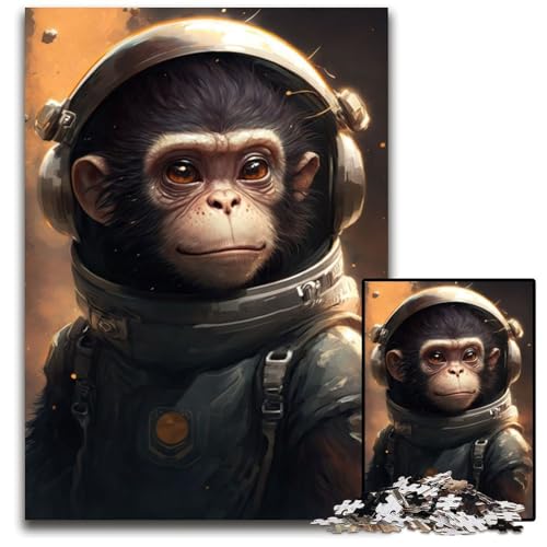 Astronaut Space Monkey 1000-teiliges Puzzle Holzpuzzle für Erwachsene Anspruchsvolles Denkspiel - Entspannendes Spielzeug für Teenager 50x75CM/19,68x29,52 Zoll von LGSHENG