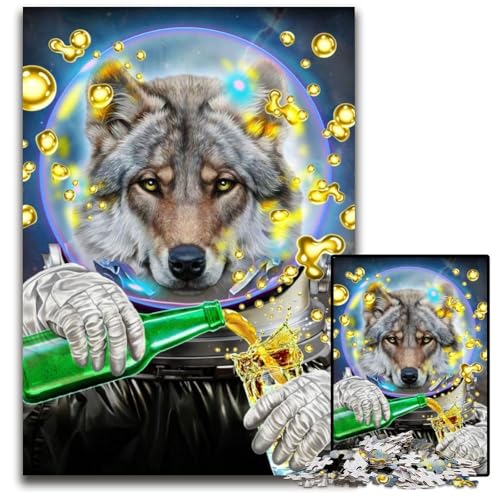 Astronaut Wolf Puzzle 1000 Teile für Erwachsene, anspruchsvolle Rätsel, Denksportaufgabe, Spiel für Erwachsene, interaktive Familienaktivität, 26x38cm Astronaut Wolf Puzzle 1000 Teile für Erwachsene, anspruchsvolle Rätsel, Denksportaufgabe, Spiel für Erwachsene, interaktive Familienaktivität, 26x38cm von LGSHENG