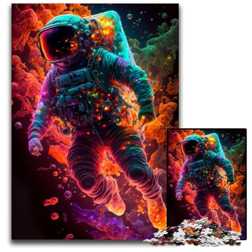 Astronaut im Galaxiehelm, Puzzle für Erwachsene, 1000 Teile, Holzpuzzle, Denksportaufgabe für Teenager, 26x38cm Astronaut im Galaxiehelm, Puzzle für Erwachsene, 1000 Teile, Holzpuzzle, Denksportaufgabe für Teenager, 26x38cm von LGSHENG