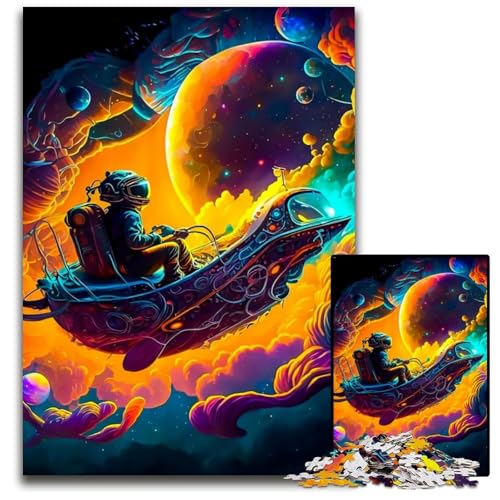 Astronaut im Weltraum, 1000-teiliges Puzzle, Holzpuzzle, DIY-Dekoration, Gehirn-Herausforderung, für Erwachsene, Familie, 50x75cm Astronaut im Weltraum, 1000-teiliges Puzzle, Holzpuzzle, DIY-Dekoration, Gehirn-Herausforderung, für Erwachsene, Familie, 50x75cm von LGSHENG