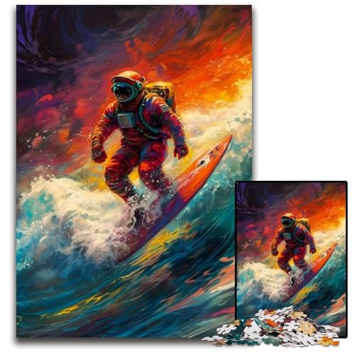 Astronaut spielt Surfen, Puzzle für Erwachsene, 1000 Teile, Holzpuzzle, Denksportaufgabe für Teenager, 26x38cm Astronaut spielt Surfen, Puzzle für Erwachsene, 1000 Teile, Holzpuzzle, Denksportaufgabe für Teenager, 26x38cm von LGSHENG