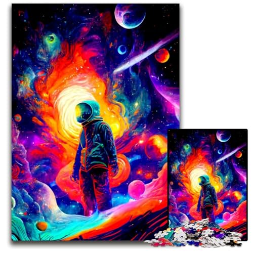 Astronauten-Puzzle für Erwachsene, farbenfroh, 1000 Teile, Holzpuzzle, Denksportaufgabe für Teenager, 26x38cm Astronauten-Puzzle für Erwachsene, farbenfroh, 1000 Teile, Holzpuzzle, Denksportaufgabe für Teenager, 26x38cm von LGSHENG