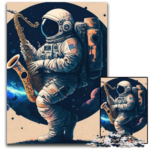 Astronauten-Saxophon, 1000-teiliges Puzzle für Erwachsene, Holzpuzzle für Heimdekoration, Gehirntraining, 26x38cm Astronauten-Saxophon, 1000-teiliges Puzzle für Erwachsene, Holzpuzzle für Heimdekoration, Gehirntraining, 26x38cm von LGSHENG