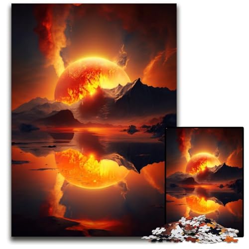 Außerirdische Planetenlandschaft, 1000-teiliges Puzzle, Geschenke, Unmögliches Puzzle für Erwachsene, Herausforderndes Denkspiel für Teenager, Familienspaß, interaktives Spiel, 50x75cm von LGSHENG