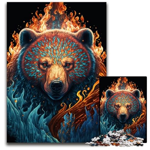 Bär, Feuer, Wasser, 1000 Teile Puzzle, Geschenke, Unmögliches Puzzle für Erwachsene, Herausforderndes Denkspiel für Teenager, Familienspaß, Interaktives Spiel, 26x38cm Bär, Feuer, Wasser, 1000 Teile Puzzle, Geschenke, Unmögliches Puzzle für Erwachsene, Herausforderndes Denkspiel für Teenager, Familienspaß, Interaktives Spiel, 26x38cm von LGSHENG