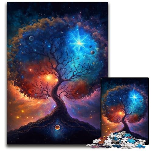 Baum der Weisheit 1000-teiliges Puzzle Holzpuzzle für Erwachsene Anspruchsvolles Denkspiel - Entspannendes Spielzeug für Teenager 50x75CM/19,68x29,52 Zoll von LGSHENG