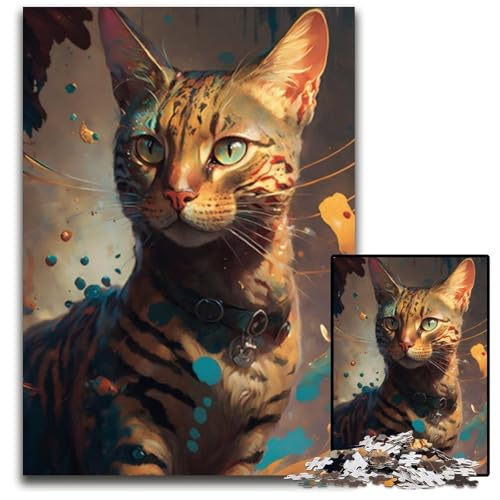 Bengalkatzen-Malpuzzle für Erwachsene, 1000-teiliges Holzpuzzle für Erwachsene, anspruchsvolles Denkspiel für Teenager, Spaß für den Familienspieleabend, 26x38cm Bengalkatzen-Malpuzzle für Erwachsene, 1000-teiliges Holzpuzzle für Erwachsene, anspruchsvolles Denkspiel für Teenager, Spaß für den Familienspieleabend, 26x38cm von LGSHENG
