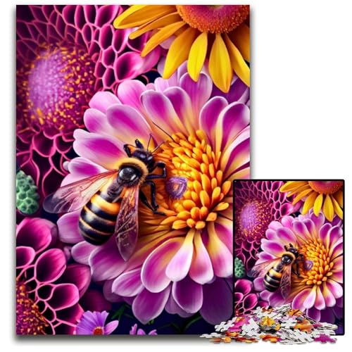 Biene auf Einer Blüte Puzzle 1000 Teile für Erwachsene Holzpuzzles Heimdekoration und Urlaubsspaß 50x75CM/19,68x29,52 Zoll Biene auf Einer Blüte Puzzle 1000 Teile für Erwachsene Holzpuzzles Heimdekoration und Urlaubsspaß 50x75CM/19,68x29,52 Zoll von LGSHENG