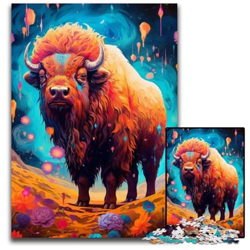 Bison Steht im Berg-Puzzle 1000 Teile für Erwachsene, anspruchsvolles Rätsel, Denksportaufgabe, Spiel für Erwachsene, interaktive Familienaktivität, 26x38cm Bison Steht im Berg-Puzzle 1000 Teile für Erwachsene, anspruchsvolles Rätsel, Denksportaufgabe, Spiel für Erwachsene, interaktive Familienaktivität, 26x38cm von LGSHENG