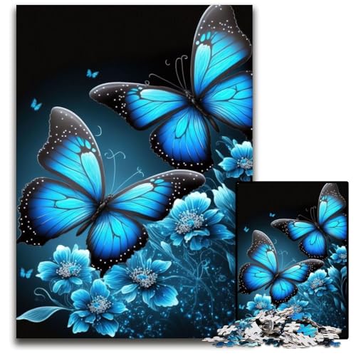 Blumen-Schmetterling-Puzzle, 1000 Teile, Geschenke, Unmögliches Puzzle für Erwachsene, Herausforderndes Denkspiel für Teenager, Familienspaß, interaktives Spiel, 50x75cm von LGSHENG