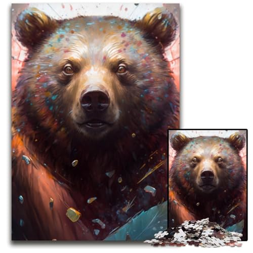 Braunbär-Gemälde, 1000 Teile, Puzzle-Geschenke, Unmögliches Puzzle für Erwachsene, Herausforderndes Denkspiel für Teenager, Familienspaß, Interaktives Spiel, 26x38cm Braunbär-Gemälde, 1000 Teile, Puzzle-Geschenke, Unmögliches Puzzle für Erwachsene, Herausforderndes Denkspiel für Teenager, Familienspaß, Interaktives Spiel, 26x38cm von LGSHENG
