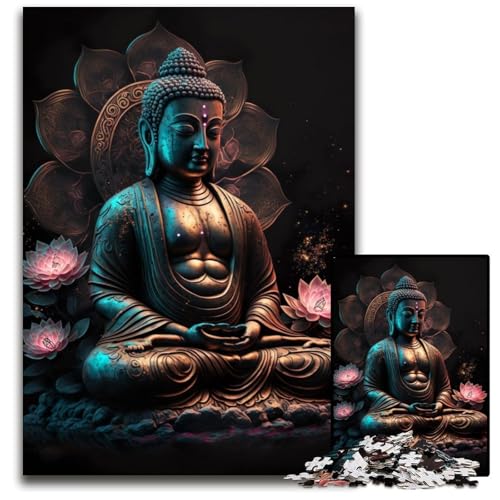 Buddha-Puzzle, 1000 Teile, Holzpuzzle für Erwachsene, anspruchsvolles Denkspiel, entspannendes Spielzeug für Teenager, 50x75cm von LGSHENG
