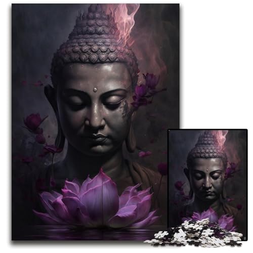 Buddha-Puzzle mit 1000 Teilen für Erwachsene, Holzpuzzle, entspannende Unterhaltung, Heimdekoration, 26x38cm von LGSHENG