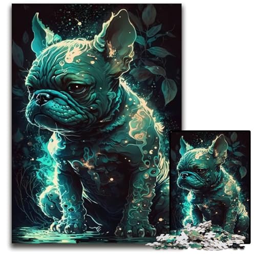 Bulldog Dog Fantasyland Puzzle 1000 Teile für Erwachsene Puzzles Perfekt für Familienfeiern, Geburtstage, Feiertage 50x75CM/19,68x29,52 Zoll von LGSHENG