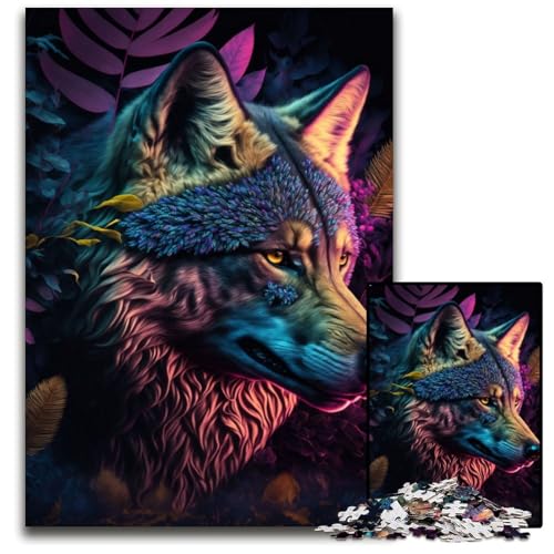 Bunter Abstrakter Wolf, 1000 Teile, Puzzle-Geschenke, Unmögliches Puzzle für Erwachsene, Herausforderndes Denkspiel für Teenager, Familienspaß, interaktives Spiel, 26x38cm Bunter Abstrakter Wolf, 1000 Teile, Puzzle-Geschenke, Unmögliches Puzzle für Erwachsene, Herausforderndes Denkspiel für Teenager, Familienspaß, interaktives Spiel, 26x38cm von LGSHENG